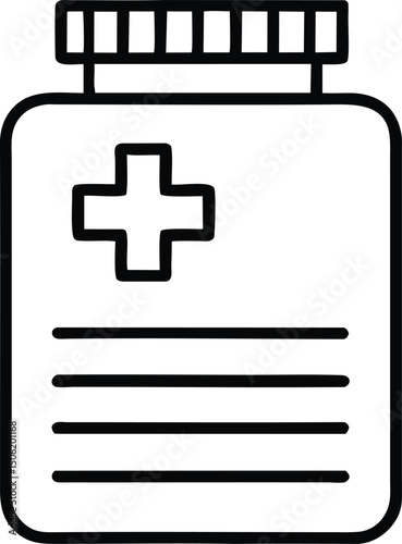 Medicine Bottle Icon, Healthcare Symbol