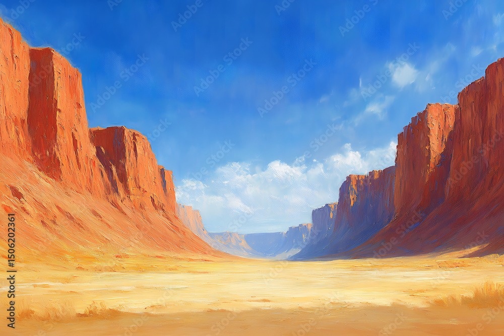 Fototapeta premium Scenic Canyon Landscape Under Blue Sky