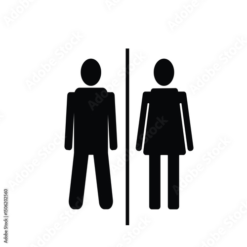 male and female icons for bathroom toilets and public places
