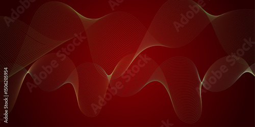 “Abstract Red Background with Flowing Wavy Lines – Modern Digital Wave Design”
