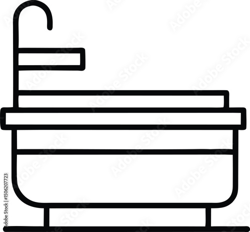 Bathtub Icon Line Art Bathroom Design