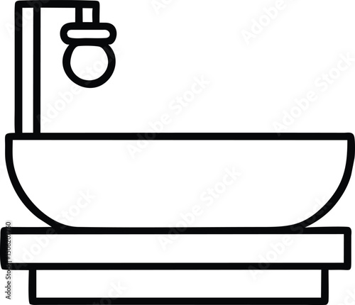 Bathtub Icon Line Art Bathroom Design