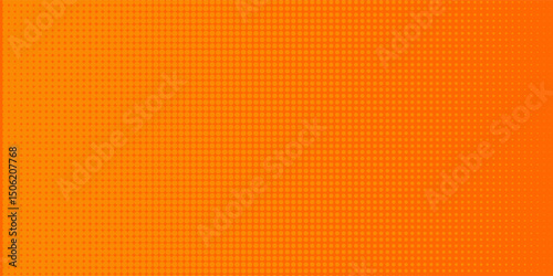 Orange halftone dots, abstract pattern with dark and bright gradient background. digital technology style wall texture ,cartoon or pop art elements,