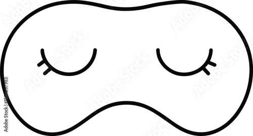 Sleep Mask Icon Line Art Design