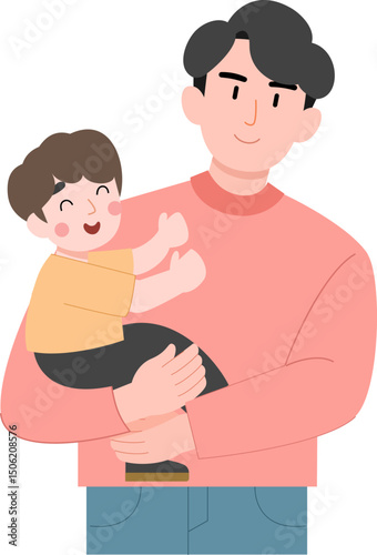 Father and Son Vector Illustration Father's Day illustration