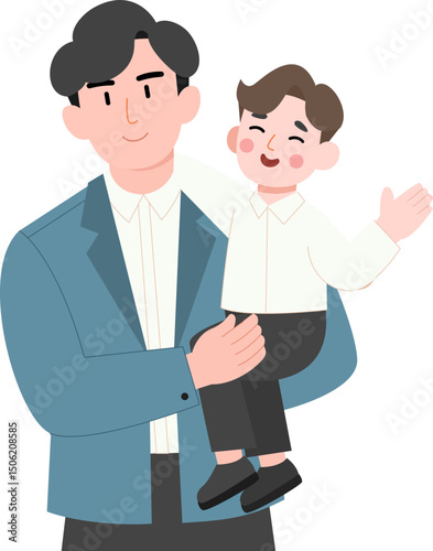 Father and Son Vector Illustration Father's Day illustration