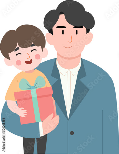 Father and Son Vector Illustration Father's Day illustration