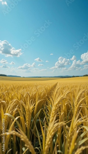 Blue Sky Over Paddy Harvest