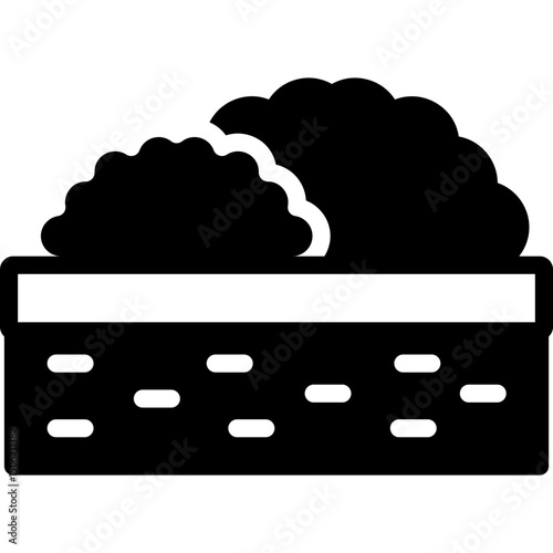 bush icon illustration design with solid