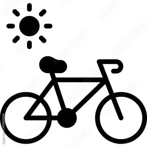 bike icon illustration design with solid