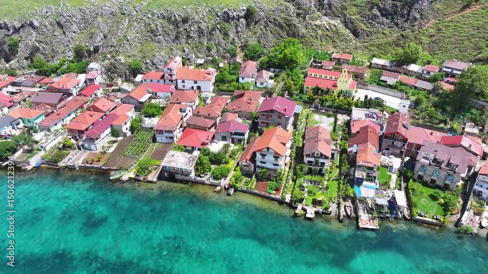 Albania Pogradec. Lin touristic village, on lake Ohrid