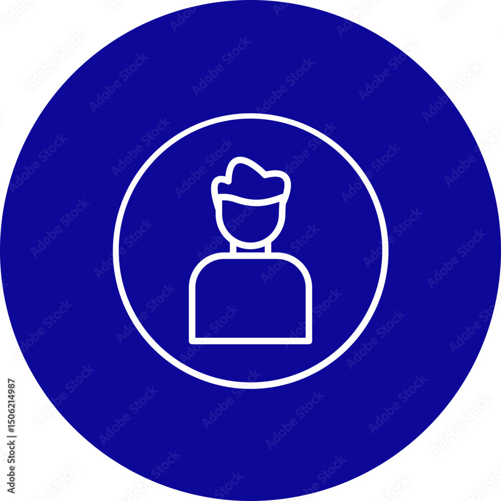 User Vector Line Blue Circle Icon Design User Vector Line Blue Circle Icon Design