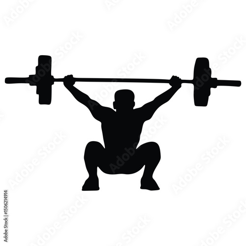 weight lifting sport silhouette vector art