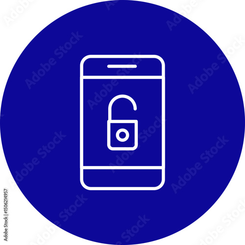 Access Vector Line Blue Circle Icon Design