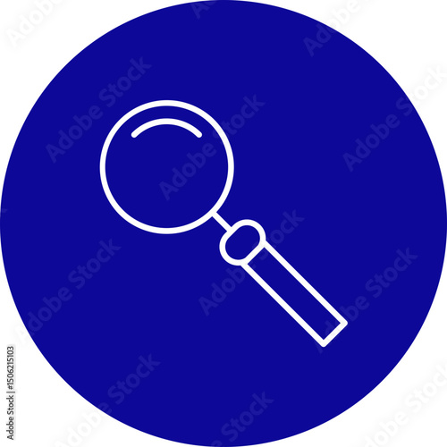 Search Vector Line Blue Circle Icon Design