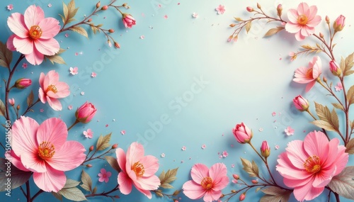 Delicate paisley with blooming flowers, soft pastel hues, repeat, design element, floral