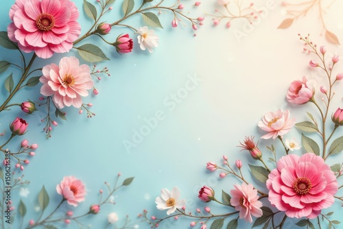 Delicate paisley floral pattern, light pastel hues, soft focus, spring, art