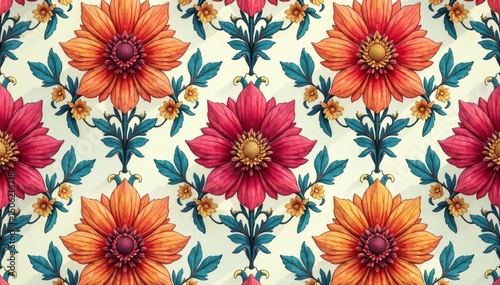 Intricate floral design, repeating seamlessly , winter, shadow