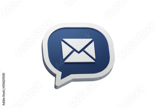Blue Email Envelope Message Icon Chat Speech Bubble Illustration