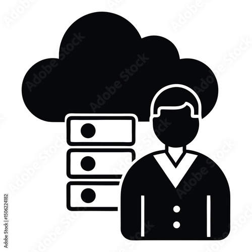 it technician element isolated cloud storage manage on white background