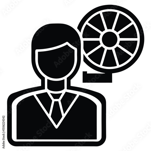 it technician element isolated computer fan on white background