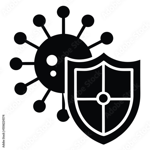 IT Technician element isolated computer virus protection on white background