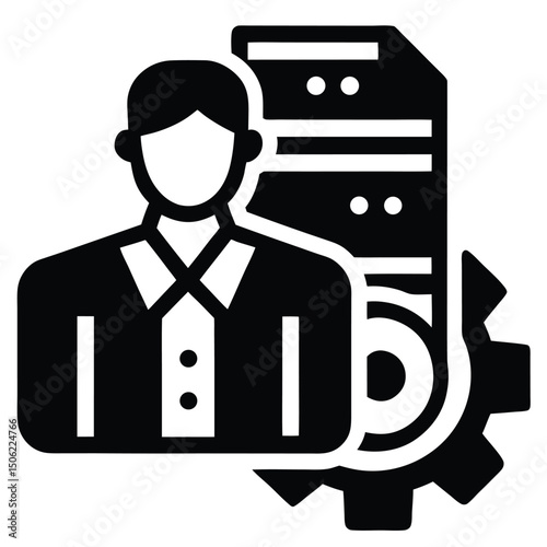 it technician element isolated data recovery on white background