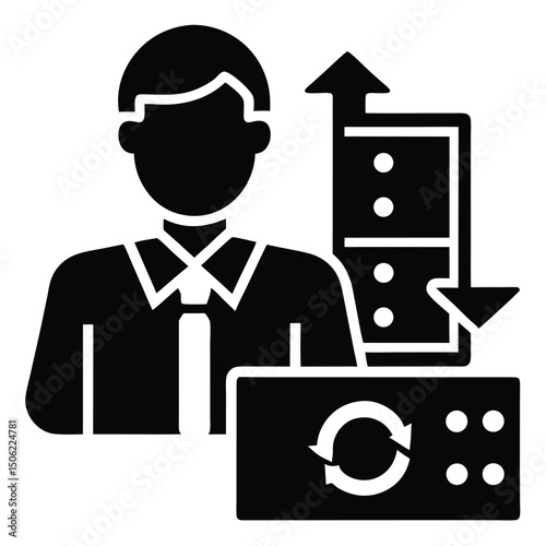 it technician element isolated data recovery on white background