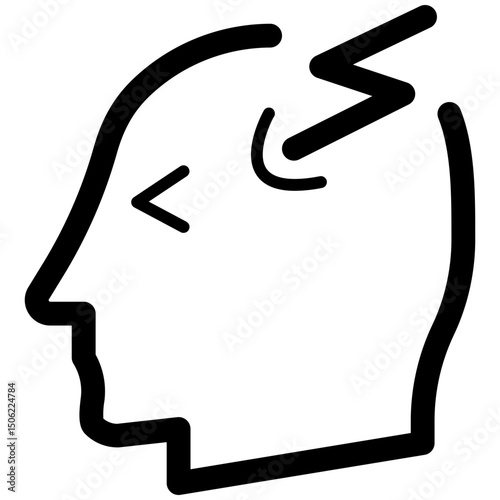 Migraine Icon – Headache and Neurological Pain Symbol for Chronic Condition and Medical Relief