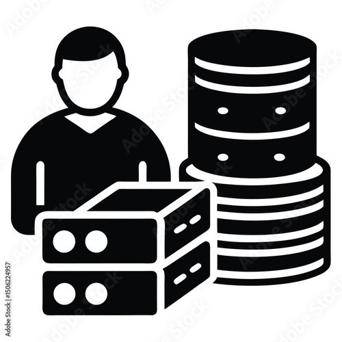 it technician element isolated disk partitioning on white background