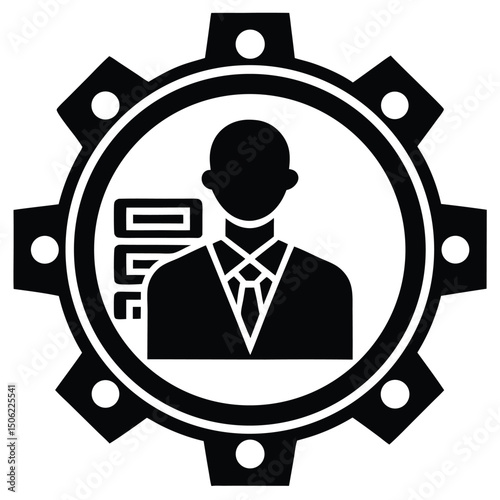it technician element isolated it asset management on white background