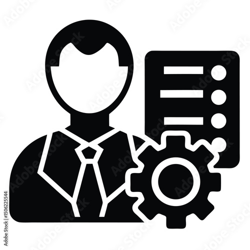 it technician element isolated it asset management on white background