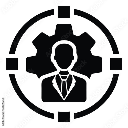it technician element isolated it project management on white background