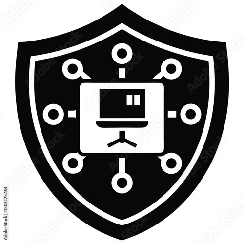 it technician element isolated it security audit on white background