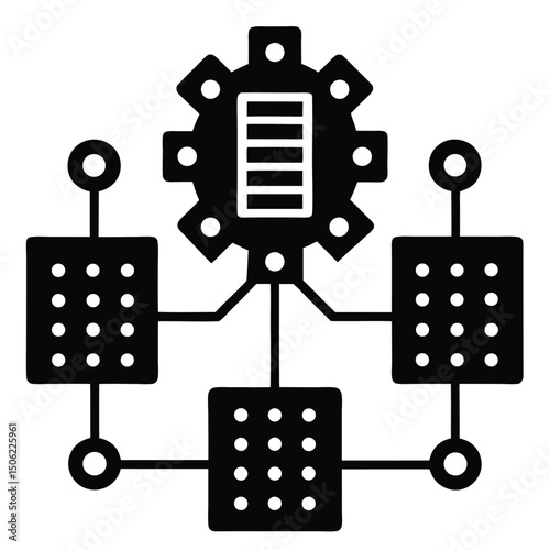 IT Technician element isolated IT system architecture on white background