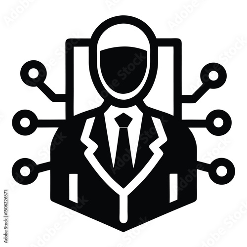 IT Technician element isolated network security protocol on white background