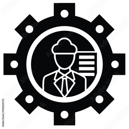 IT Technician element isolated network security settings on white background
