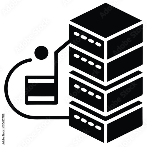 it technician element isolated server backup on white background