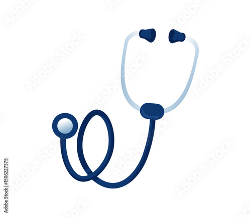Stethoscope graphic icon. Stethoscope sign isolated on white background. Symbol medicine. Vector illustration flat