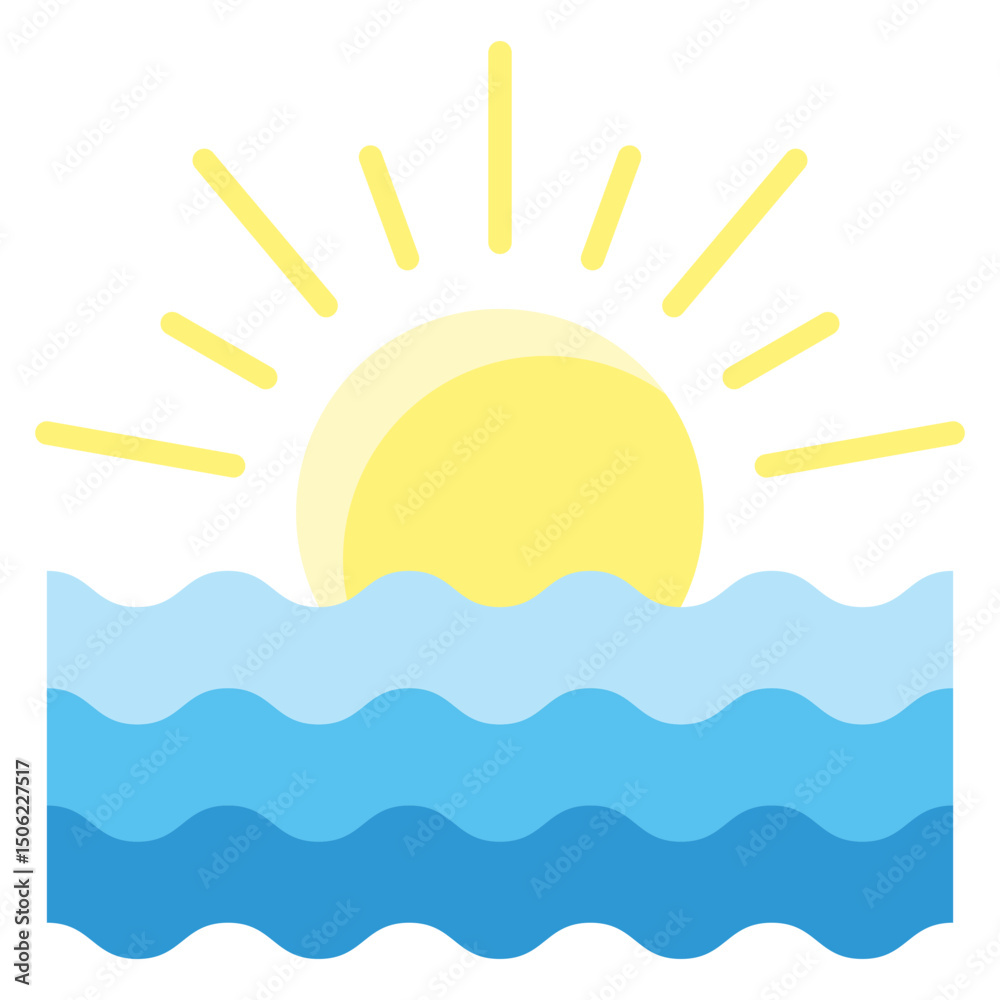 Fototapeta premium Flat Sunrise Icon