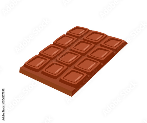 Chocolate Bars flat vector illustration Isolated on white. Pieces of Chocolate Bars Illustration for Confectionery Art