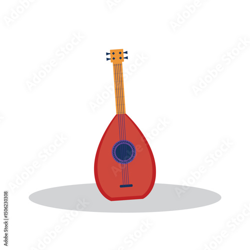 musical lute icon illustration
