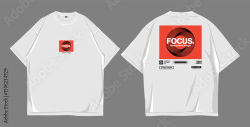 Design T shirt Oversize, mockup front and back