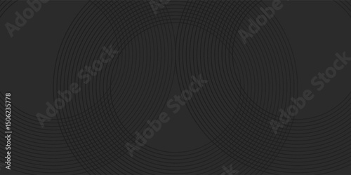 Black abstract background design. Modern wavy line pattern (guilloche curves) in monochrome colors. Premium stripe texture for banner, business backdrop.eps.10
