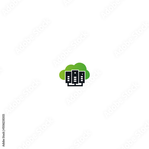 Cloud computing server icon flat vector design