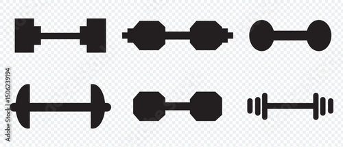 set of dumbbell icon, dumbbell icon on white background.