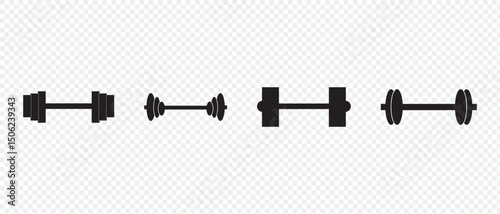 set of dumbbell icon, dumbbell icon on white background.