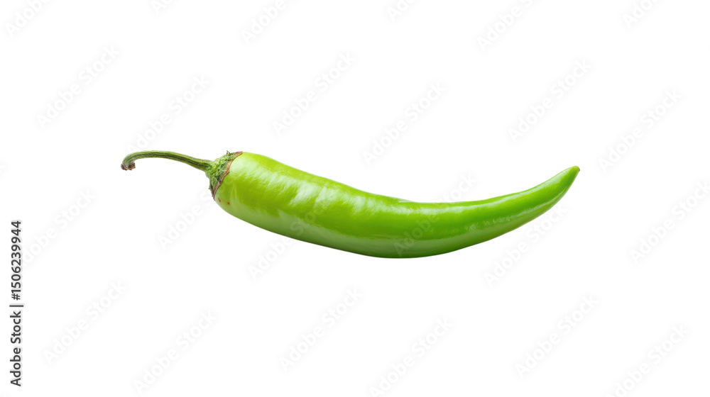 Single Green Anaheim Pepper Isolated on Transparent Background Single Green Anaheim Pepper Isolated on Transparent Background