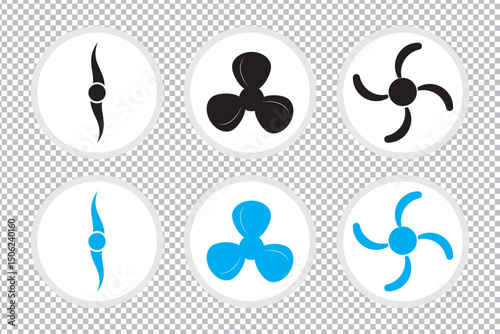 set of propeller icon, isolated on white background.