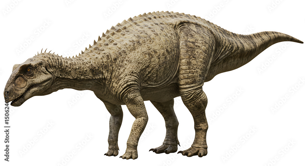 Fototapeta premium Detailed Rendering of a TanColored Spiked Dinosaur
